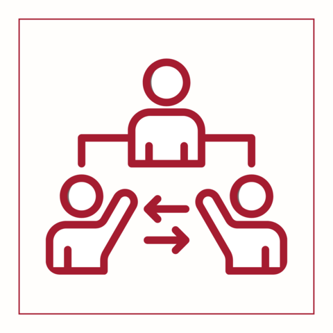 a facilitator directing conversation between others.